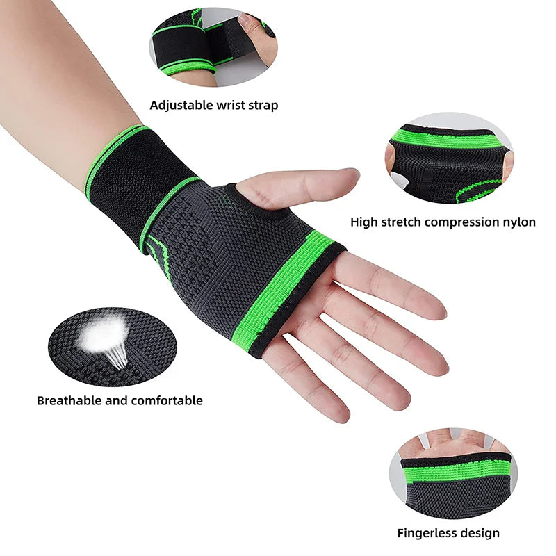 Gym Wristband Wrist Protector Crossfit Bodybuilding Sports Wrist Support Adjustable Wrist Strap Gym Gloves for Carpal Tunnel