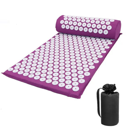 Massage Mat Acupressure Mat Yoga Lotus Spike Relieve Back Body Pain Spike Applicator Yoga Mat Bag Pranamat