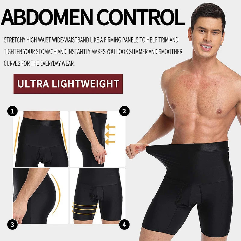 Men Tummy Control Shorts High Waist Slimming Underwear Body Shaper Seamless Belly Girdle Boxer Briefs Abdomen Control Panties