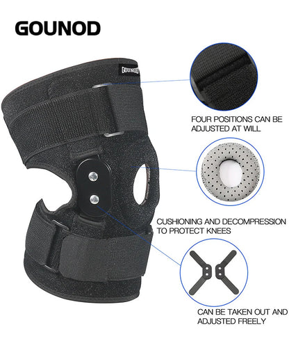 1PC Adjustable Hinged Knee Brace Knee Support Wrap for Meniscus Tear Patellar Tendon Support, Pain Relief Strains, Sprains Etc.