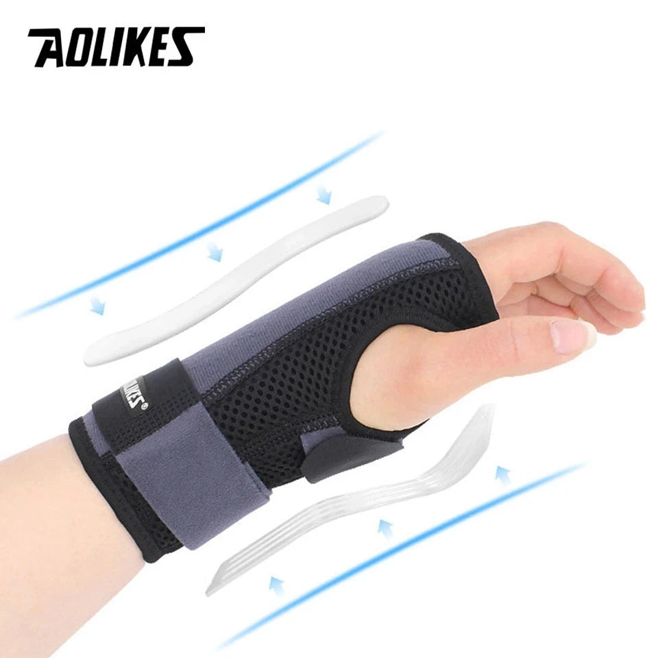 Adjustable Wrist Fitted Stabilizer Splint Carpal Tunnel Hand Compression Support Wrap for Wrist Injuries Pain Relief