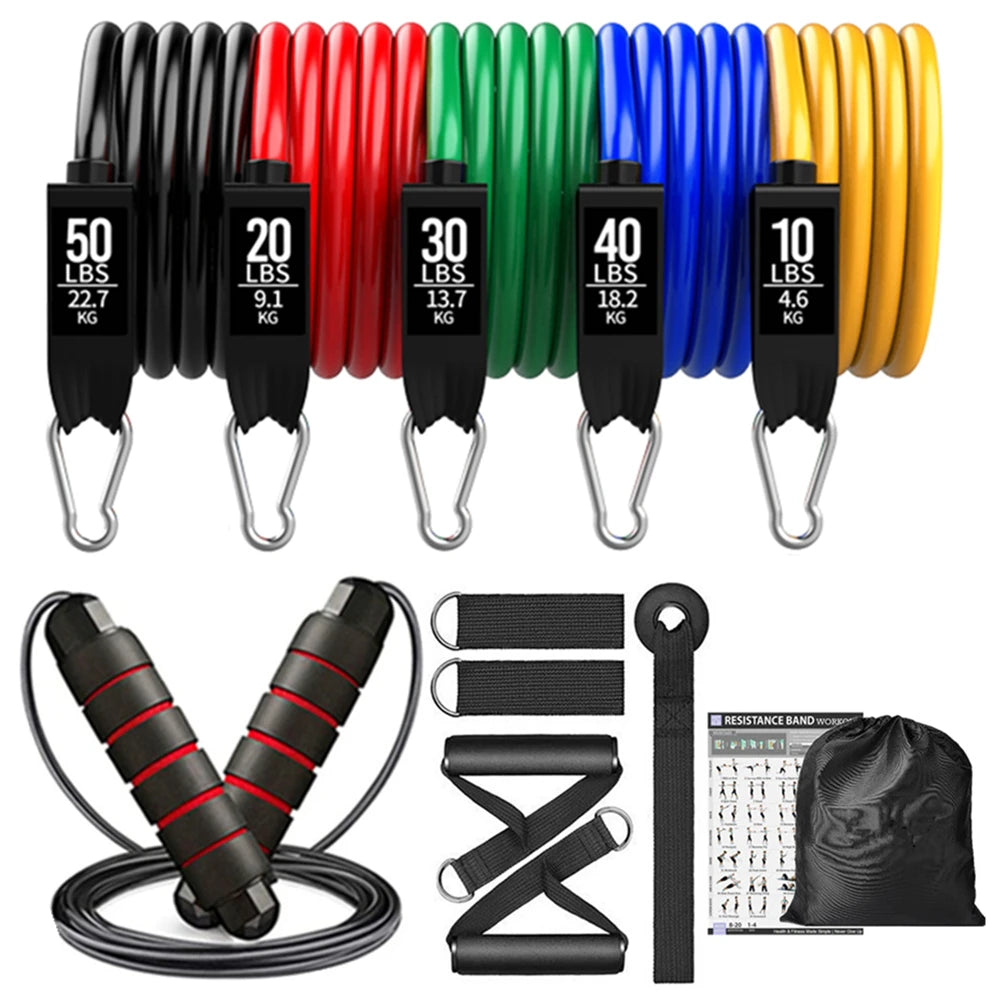 250Lbs Resistance Bands Set Fitness Workout Gym Pull Rope Yoga Latex Tube Sports Elastic Booty Bands Exercise Equipment for Home