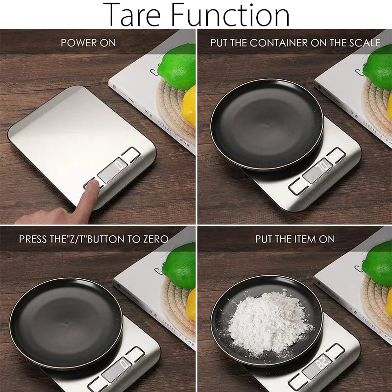 Kitchen Scale Digital 5 Kg 1G Electronic Weight Grams and Ounces Stainless Weighing Balance Measuring Food Coffee Baking Scale