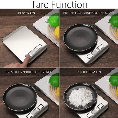 Kitchen Scale Digital 5 Kg 1G Electronic Weight Grams and Ounces Stainless Weighing Balance Measuring Food Coffee Baking Scale