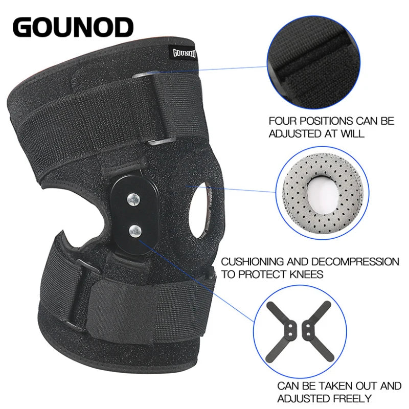 1PC Adjustable Hinged Knee Brace Knee Support Wrap for Meniscus Tear Patellar Tendon Support, Pain Relief Strains, Sprains Etc.