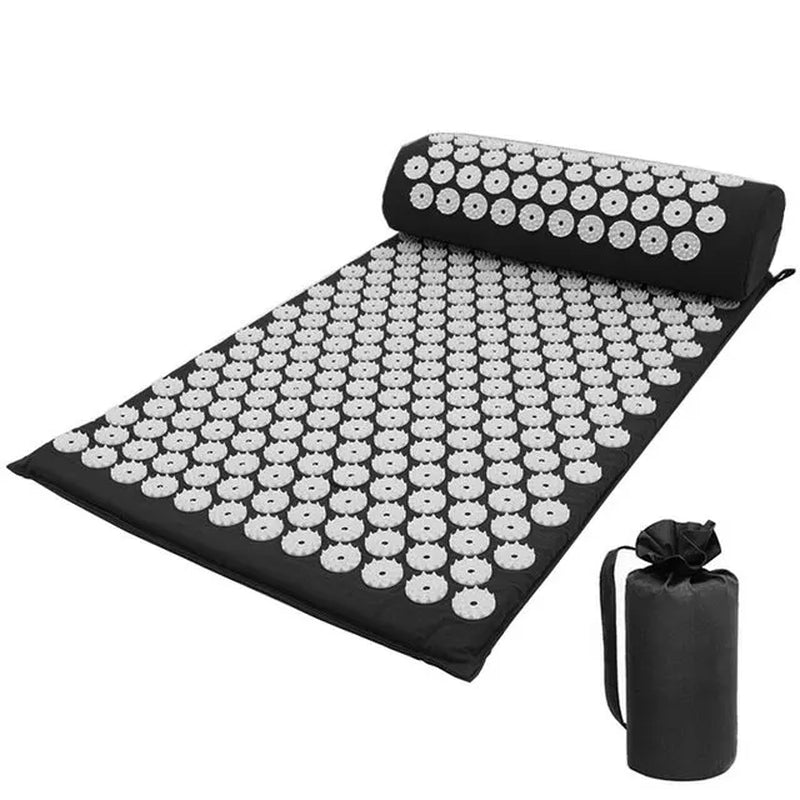 Massage Mat Acupressure Mat Yoga Lotus Spike Relieve Back Body Pain Spike Applicator Yoga Mat Bag Pranamat