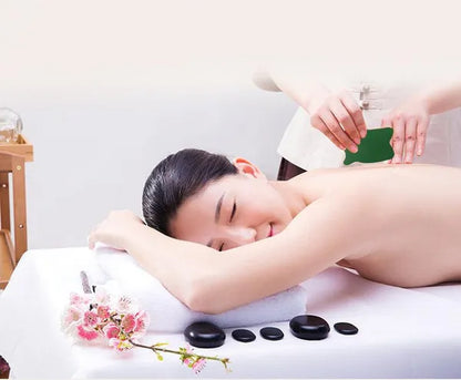 New Natural Jade Roller Gua Sha Board Gua Sha Stone Massage Tools Facial Back Massage Gua Sha Jade Facial and Neck Skin Lifting and Wrinkle Beauty Care Resin Jade Gua Sha Board