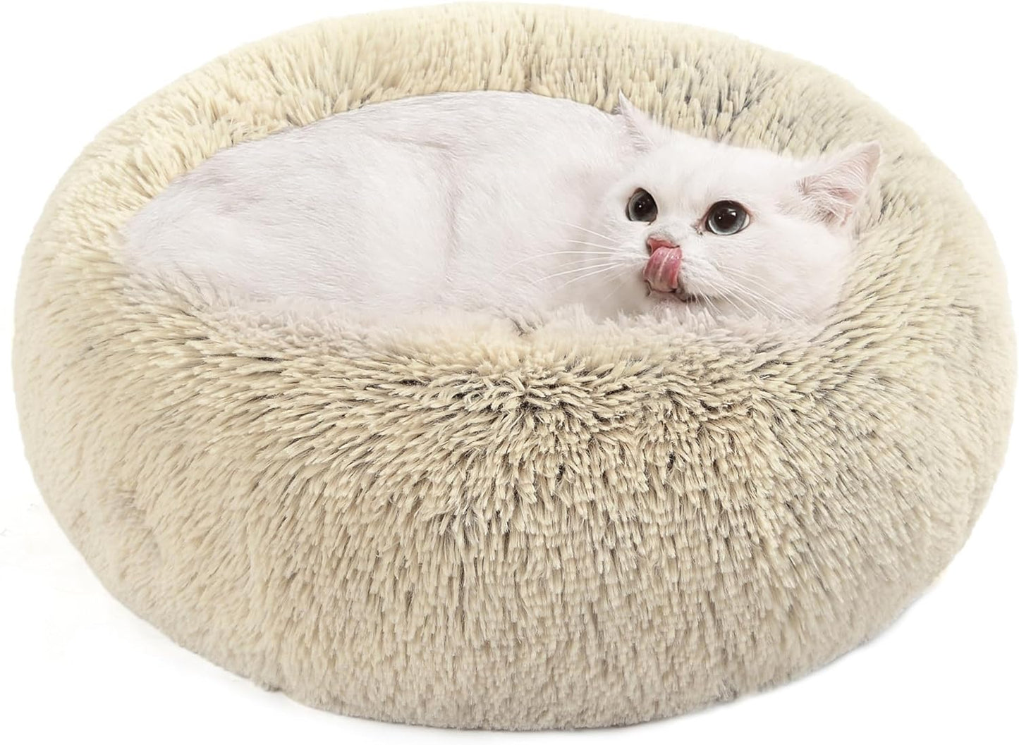 153 / 5,000 Feandrea Dog Bed, Dog Bed, Removable and Washable Center Cushion, Soft and Fluffy Plush Mat, 100 cm Diameter, Ombré Grey PGW042G01