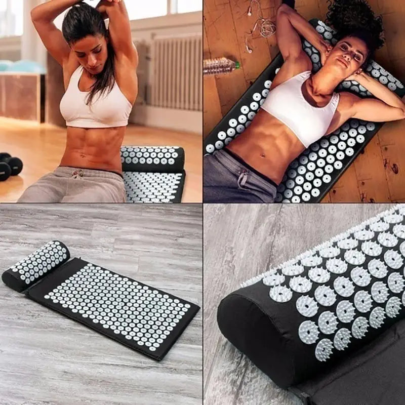 Massage Mat Acupressure Mat Yoga Lotus Spike Relieve Back Body Pain Spike Applicator Yoga Mat Bag Pranamat