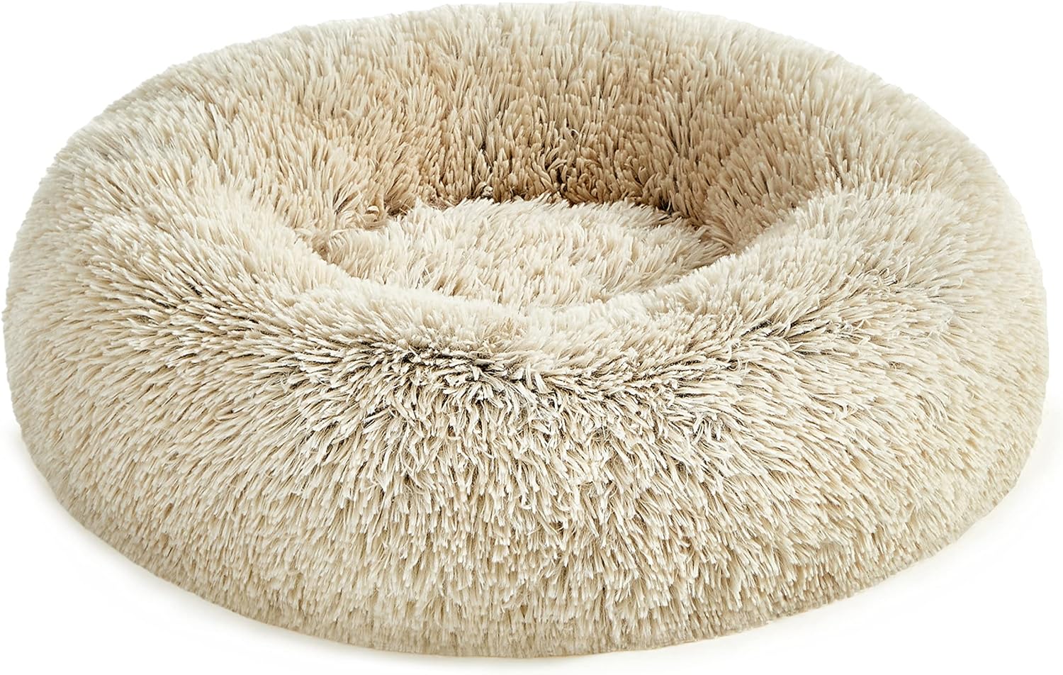 153 / 5,000 Feandrea Dog Bed, Dog Bed, Removable and Washable Center Cushion, Soft and Fluffy Plush Mat, 100 cm Diameter, Ombré Grey PGW042G01