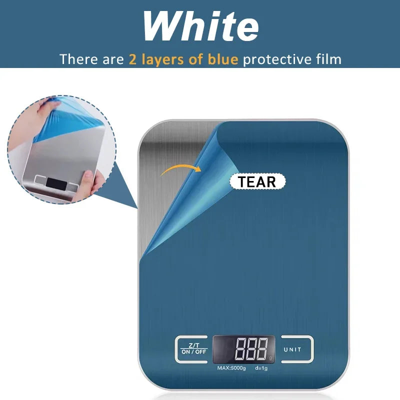 Kitchen Scale Digital 5 Kg 1G Electronic Weight Grams and Ounces Stainless Weighing Balance Measuring Food Coffee Baking Scale