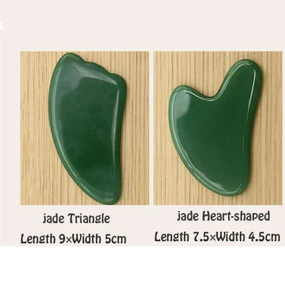 New Natural Jade Roller Gua Sha Board Gua Sha Stone Massage Tools Facial Back Massage Gua Sha Jade Facial and Neck Skin Lifting and Wrinkle Beauty Care Resin Jade Gua Sha Board