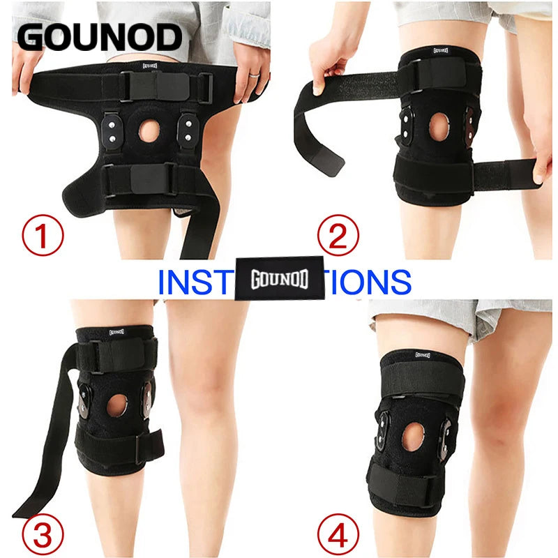 1PC Adjustable Hinged Knee Brace Knee Support Wrap for Meniscus Tear Patellar Tendon Support, Pain Relief Strains, Sprains Etc.