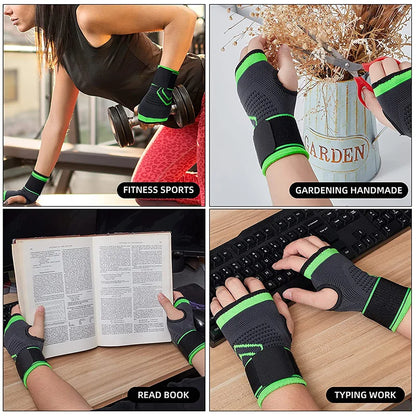 Gym Wristband Wrist Protector Crossfit Bodybuilding Sports Wrist Support Adjustable Wrist Strap Gym Gloves for Carpal Tunnel