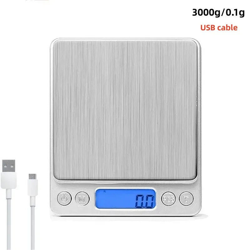 Digital Kitchen Scale Mini Pocket Precision Jewelry Electronic Balance Weight Gold Gram Scale with Back-Lit LCD Display Scale