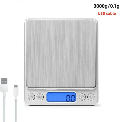 Digital Kitchen Scale Mini Pocket Precision Jewelry Electronic Balance Weight Gold Gram Scale with Back-Lit LCD Display Scale