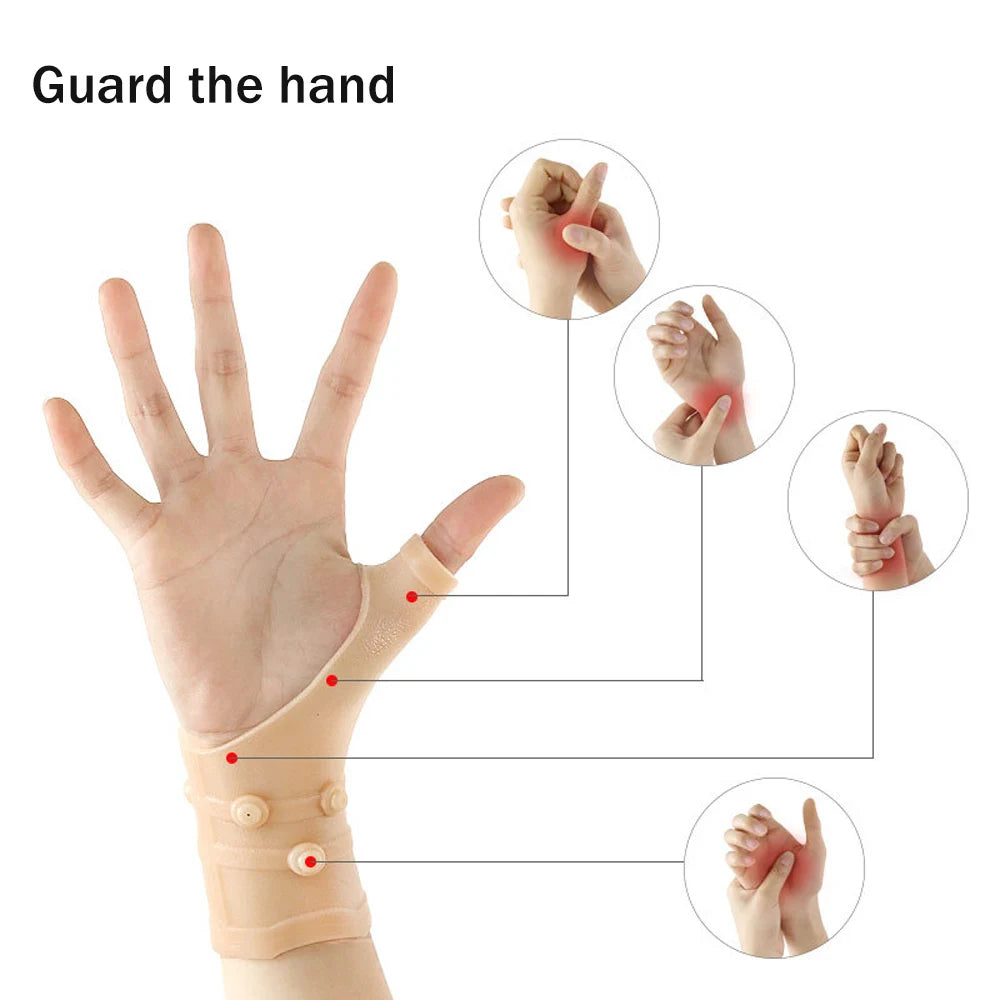 Gel Magnetic Wrist Compression Thumb Support Carpal Tunnel Elastic Silicone Wrist Support Brace Tenosynovitis Typing Pain