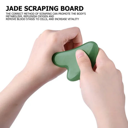 New Natural Jade Roller Gua Sha Board Gua Sha Stone Massage Tools Facial Back Massage Gua Sha Jade Facial and Neck Skin Lifting and Wrinkle Beauty Care Resin Jade Gua Sha Board