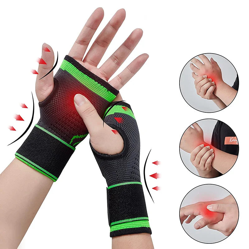 Gym Wristband Wrist Protector Crossfit Bodybuilding Sports Wrist Support Adjustable Wrist Strap Gym Gloves for Carpal Tunnel