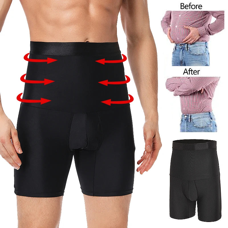 Men Tummy Control Shorts High Waist Slimming Underwear Body Shaper Seamless Belly Girdle Boxer Briefs Abdomen Control Panties