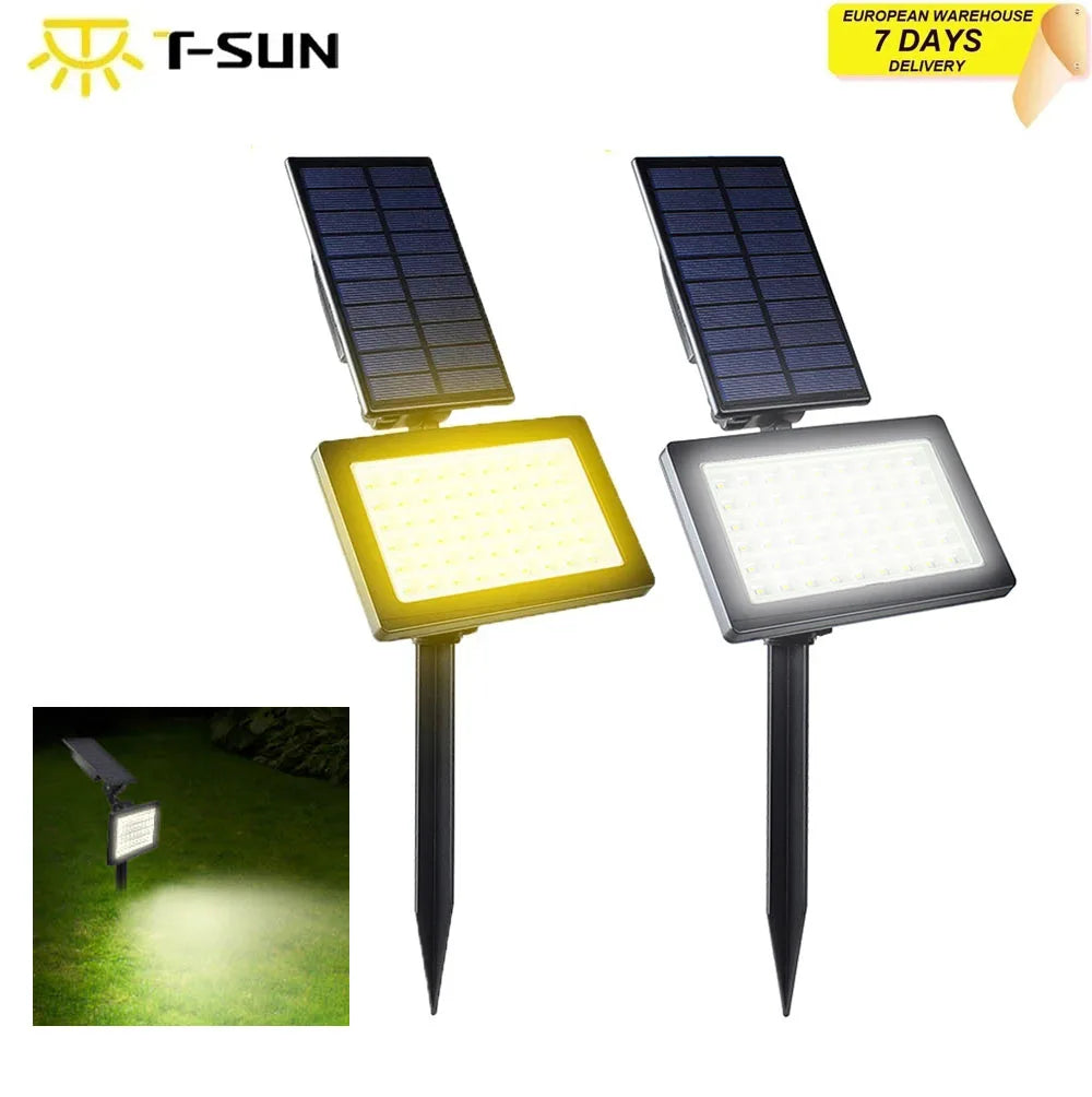 54LED Outdoor Solar Light Adjustable Solar Spotlight Courtyard Garden Decoration Light 3000K/6000K IP65 Waterproof Wall Lamp