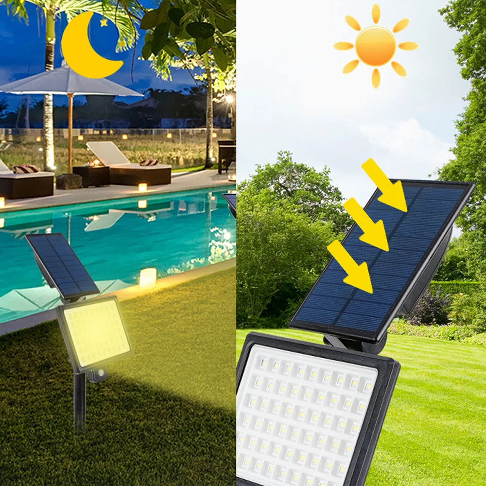 54LED Outdoor Solar Light Adjustable Solar Spotlight Courtyard Garden Decoration Light 3000K/6000K IP65 Waterproof Wall Lamp