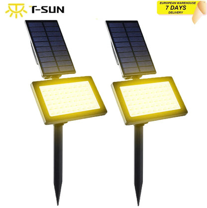 54LED Outdoor Solar Light Adjustable Solar Spotlight Courtyard Garden Decoration Light 3000K/6000K IP65 Waterproof Wall Lamp